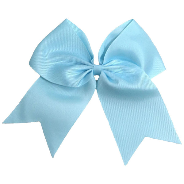 Light Blue Cheer Bow for Girls Large Hair Bows with Ponytail Holder Ri