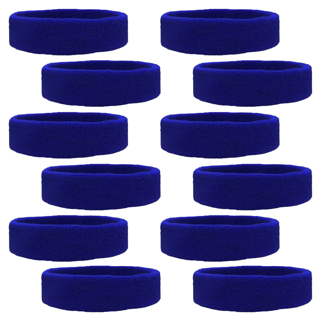 Blue Head Sweatbands - 12 Pack