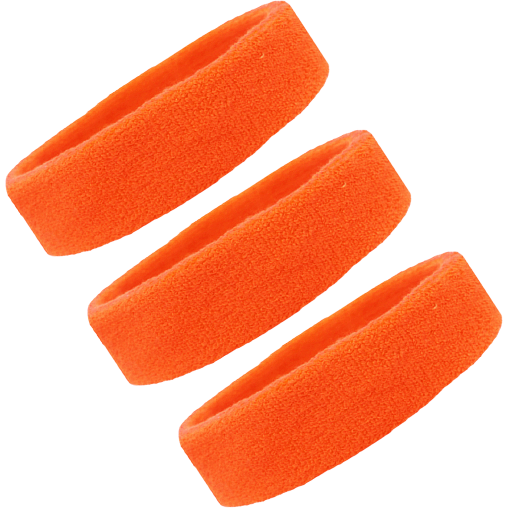 Orange Head Sweatbands - 3 Pack