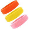 Orange Yellow Light Pink Head Sweatbands - 3 Pack