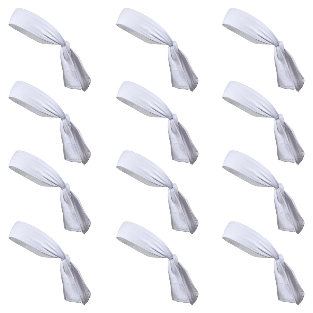 White Tie Headbands - 12 Pack