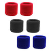 Red Black Blue Wrist Sweatbands - 6 Pack