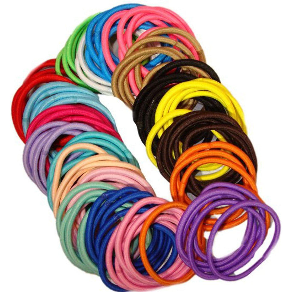 Assorted Hair Elastics - 100 Pack