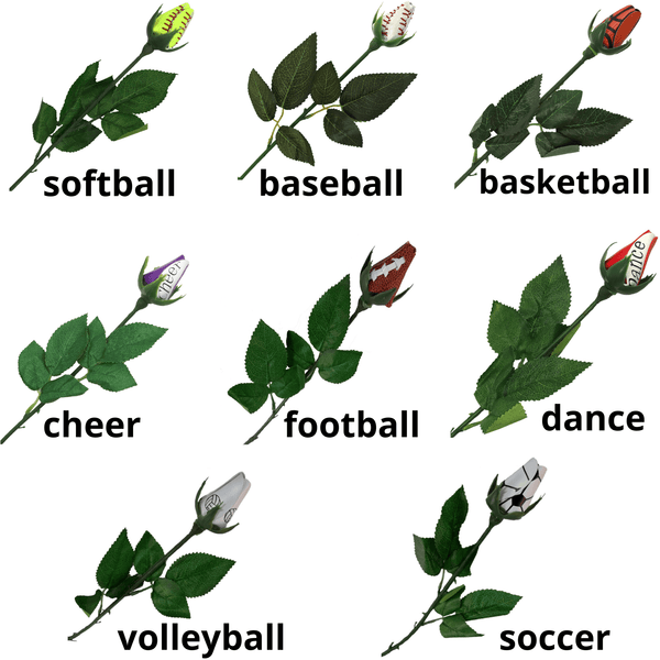 Yyeselk Sport Rose Sport Roses Softball Senior Gifts Bouquet Decorations  Yellow Artificial Flowers（Basketball, Volleyball, Baseball, Football, Rugby  ） 