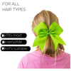 12 Lime Cheer Bows for Girls Large Hair Bows with Clip Holder Ribbon