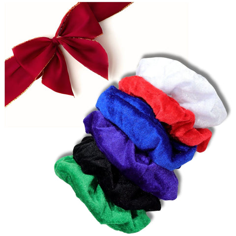 Basic Velvet Scrunchies - 6 Pack