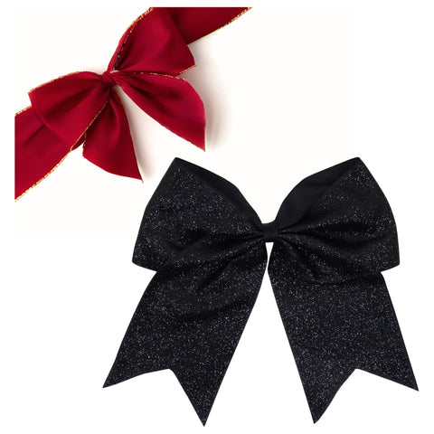 Black Glitter Cheer Bow