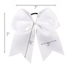 10 White Cheer Bows for Girls Large Hair Bows with Clip Holder Ribbon