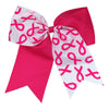 Cheer Bows Breast Cancer Awareness Bow Pink Two Tone Large Hair Bow with Ponytail Holder