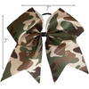 Camo Brown Green Black Tan Cheer Bow for Girls Large Hair Bows with Ponytail Holder Ribbon