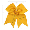 3 Athletic Gold Cheer Bow Large Hair Bows with Ponytail Holder Cheerleader Ribbon Cheerleading Softball Accessories