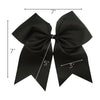 12 Black Cheer Bows for Girls Large Hair Bows with Clip Holder Ribbon