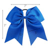 3 Blue Cheer Bow Large Hair Bows with Ponytail Holder Cheerleader Ribbon Cheerleading Softball Accessories
