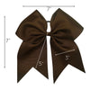 Brown Cheer Bow for Girls Large Hair Bows with Ponytail Holder Ribbon