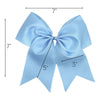 3 Carolina Blue Cheer Bow Large Hair Bows with Ponytail Holder Cheerleader Ribbon Cheerleading Softball Accessories