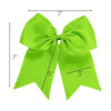 10 Lime Cheer Bows Large Hair Bow with Ponytail Holder Cheerleader Ponyholders Cheerleading Softball Accessories
