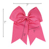 5 Medium Pink Cheer Bow Large Hair Bows with Ponytail Holder Cheerleader Ribbon Cheerleading Softball Accessories