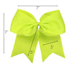 3 Neon Yellow Cheer Bows Large Hair Bows with Ponytail Holder Cheerleader Ribbon Cheerleading Softball Accessories