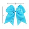 10 Teal Cheer Bows Large Hair Bow with Ponytail Holder Cheerleader Ponyholders Cheerleading Softball Accessories