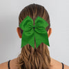 3 Green Cheer Bow Large Hair Bows with Ponytail Holder Cheerleader Ribbon Cheerleading Softball Accessories