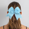 Light Blue Cheer Bow for Girls Large Hair Bows with Clip Holder Ribbon