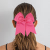 12 Medium Pink Cheer Bows for Girls Large Hair Bows with Clip Holder Ribbon