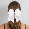 10 White Cheer Bows Large Hair Bow with Ponytail Holder Cheerleader Ponyholders Cheerleading Softball Accessories