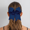 10 Navy Cheer Bows for Girls Large Hair Bows with Clip Holder Ribbon