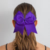 10 Purple Cheer Bows Large Hair Bow with Ponytail Holder Cheerleader Ponyholders Cheerleading Softball Accessories