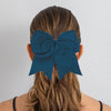 Twilight Blue Cheer Bow for Girls Large Hair Bows with Ponytail Holder Ribbon