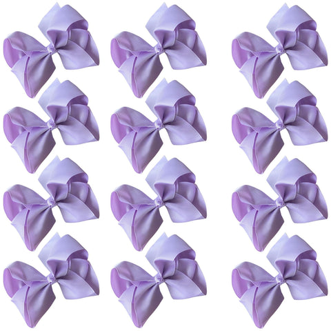 12 Light Purple Classic Cheer Bows Large Hair Bow with Clip