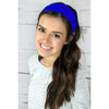 Cotton Headband Soft Stretch Headbands Sweat Absorbent Elastic Head Band Blue