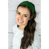 Cotton Headband Soft Stretch Headbands Sweat Absorbent Elastic Head Band Green