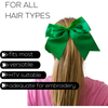 Green Glitter Cheer Bow for Girls Large Hair Bows with Ponytail Holder Ribbon