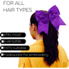 Purple Glitter Cheer Bow for Girls Large Hair Bows with Ponytail Holder Ribbon