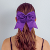 Purple Glitter Cheer Bow for Girls Large Hair Bows with Ponytail Holder Ribbon