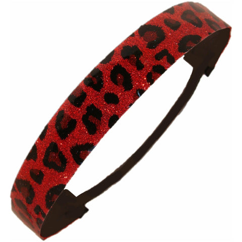 Glitter Headband Girls Headband Sparkly Hair Head Band Red Black Cheetah