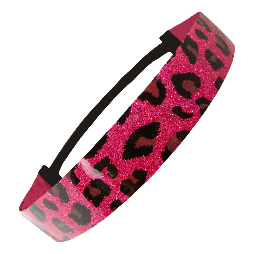 Glitter Headband Girls Headband Sparkly Hair Head Band Hot Pink Cheetah