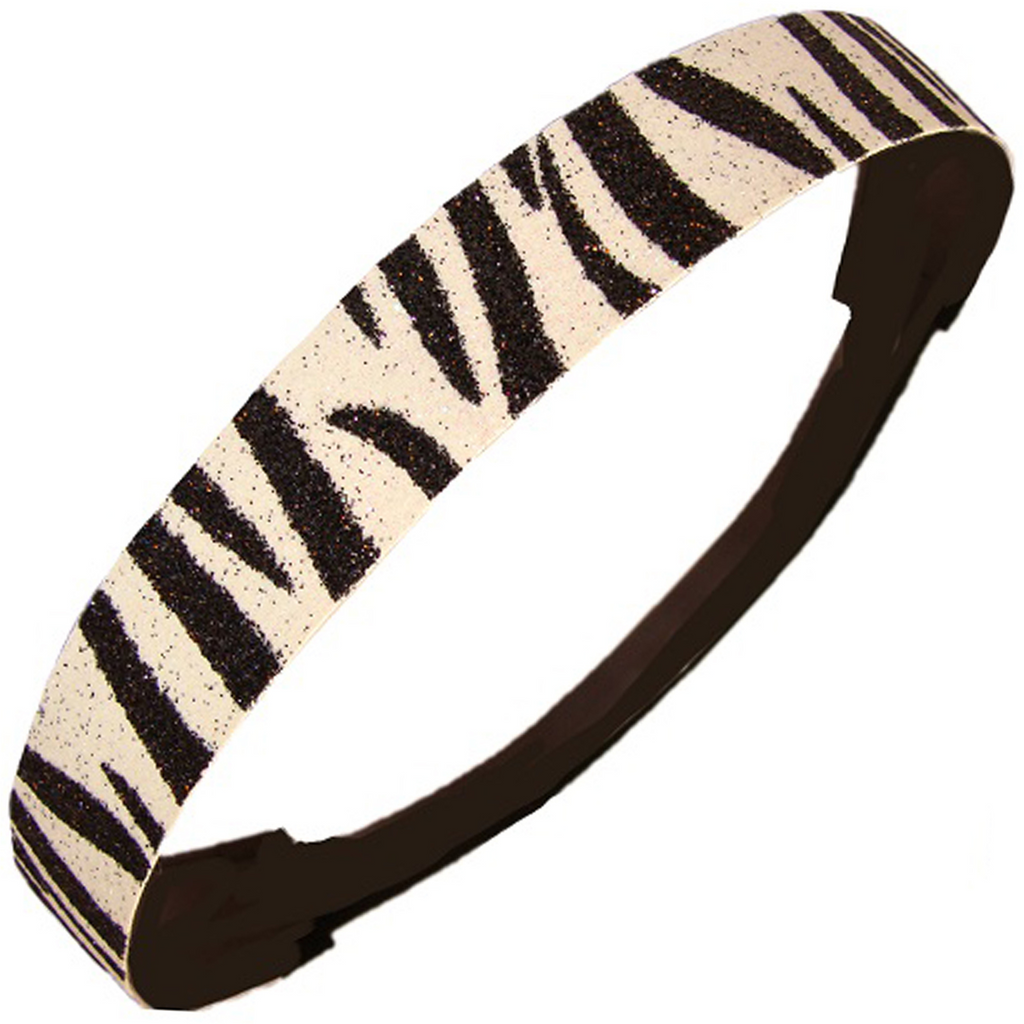 White Zebra Glitter Headband