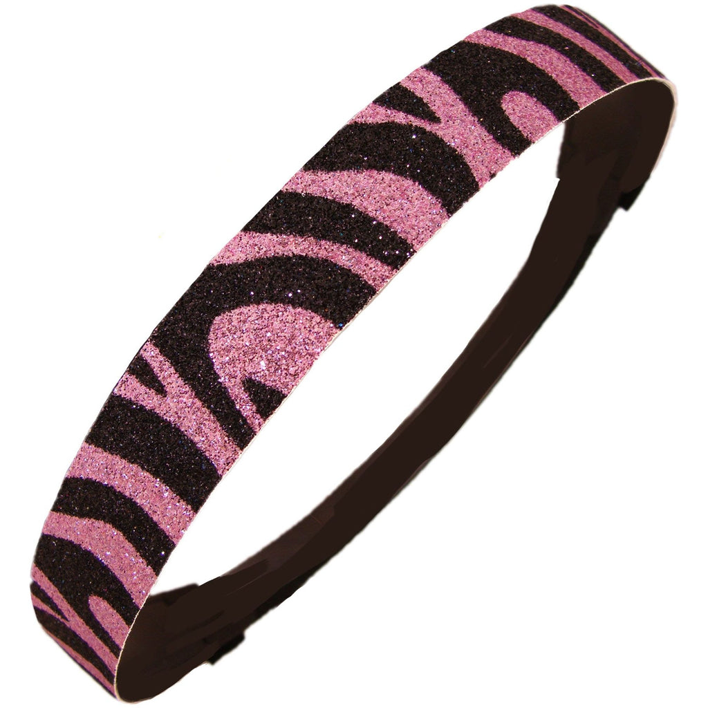 Glitter Headband Girls Headband Sparkly Hair Head Band Light Pink Black Zebra