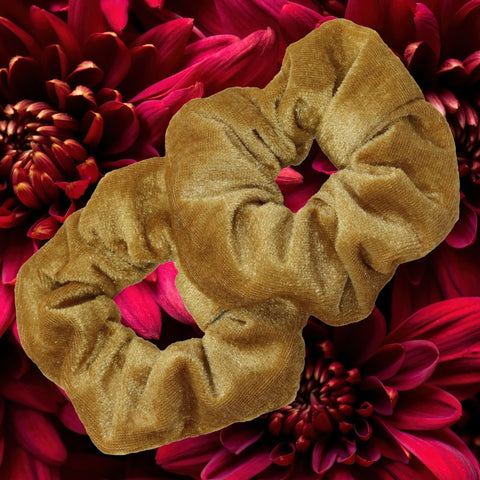 Gold Velvet Scrunchies - 2 Pack