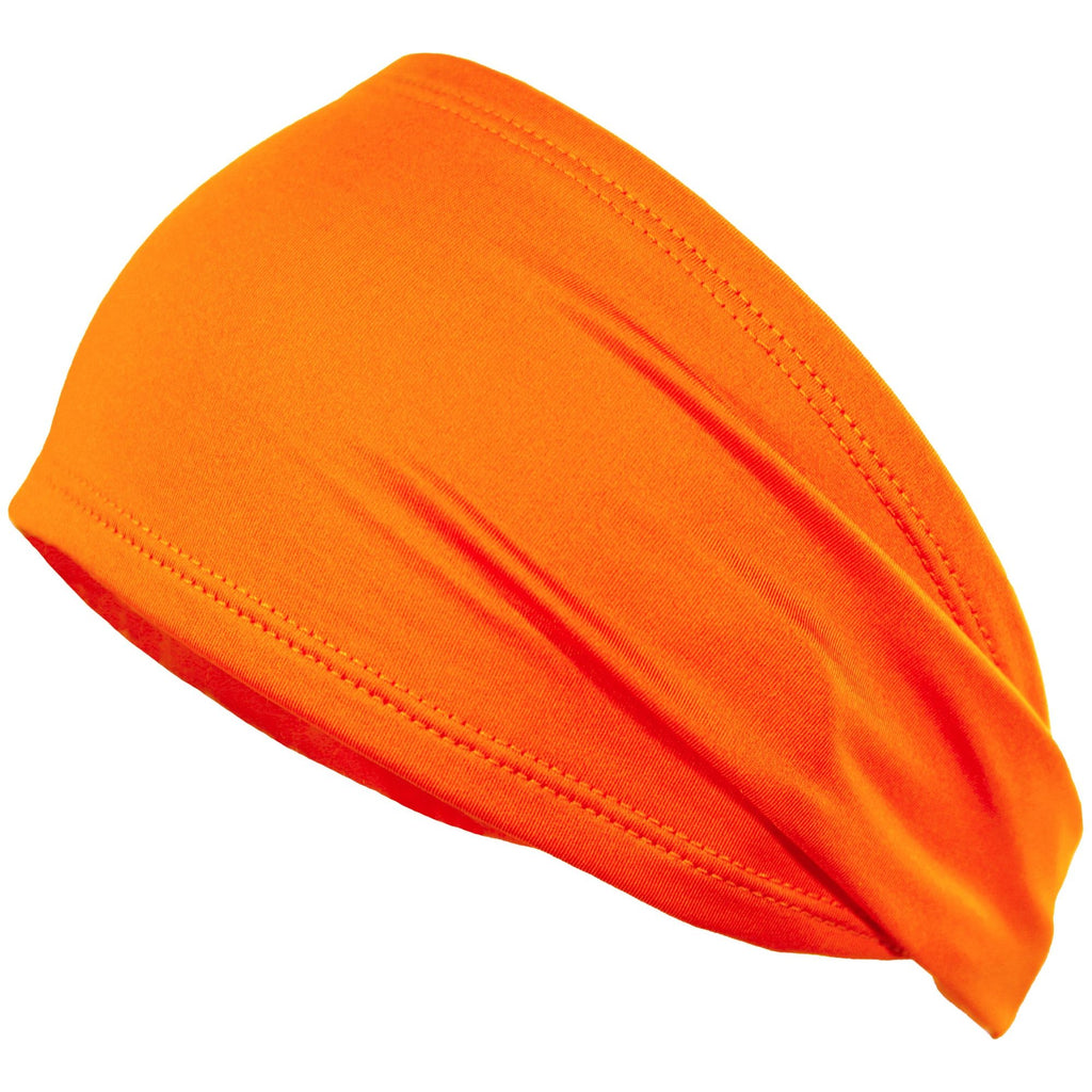 Performance Headband Moisture Wicking Athletic Sports Head Band Neon Orange