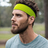 Cotton Headband Soft Stretch Headbands Sweat Absorbent Elastic Head Band Neon Yellow