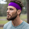 Cotton Headband Soft Stretch Headbands Sweat Absorbent Elastic Head Band Purple