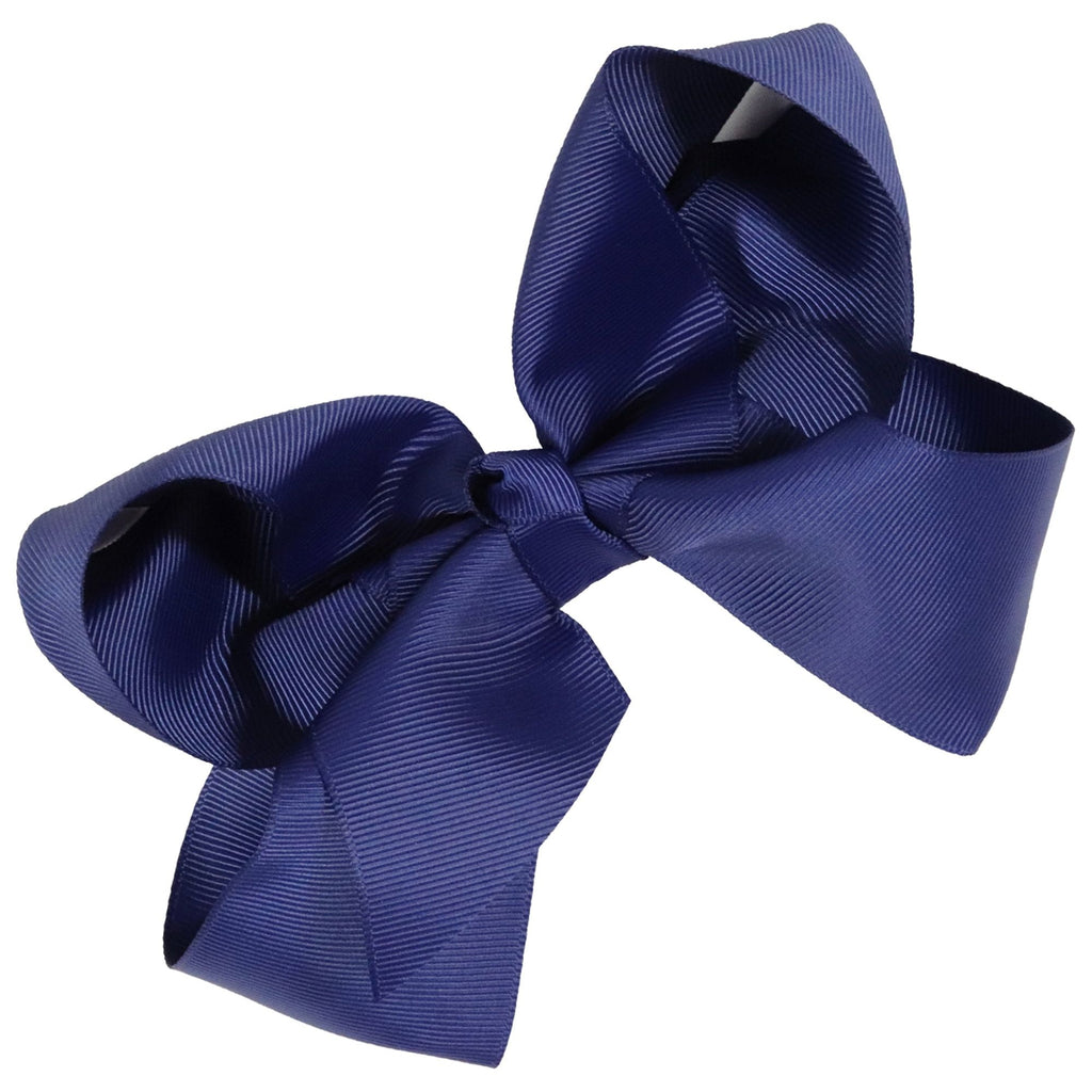 Navy Cheer Bow Large Hair Bow with Clip