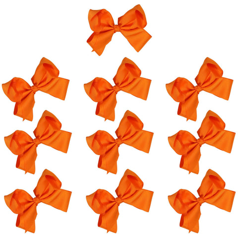 Orange Classic Hair Bows - 10 Pack