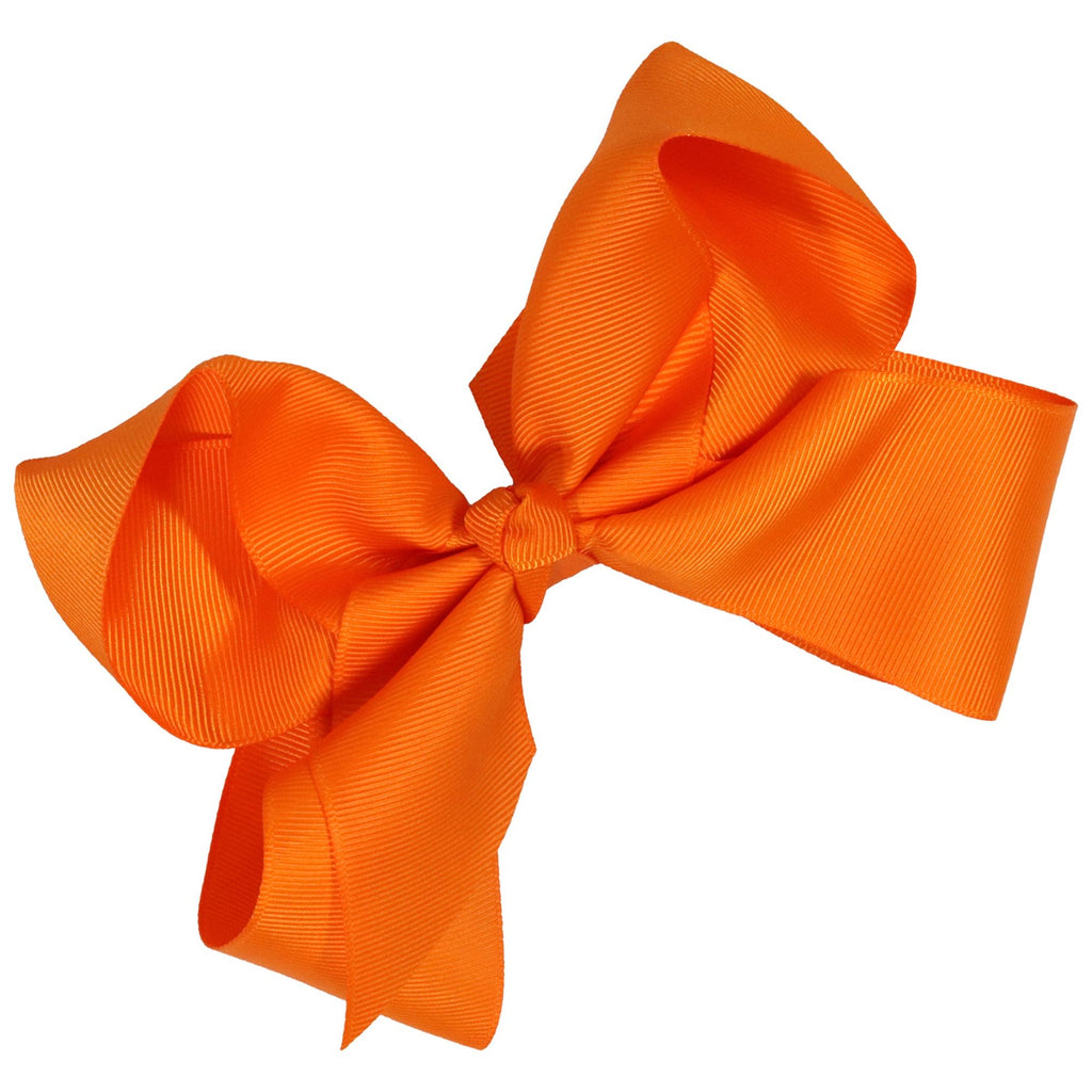 Orange Cheer Bow Large Hair Bow with Clip