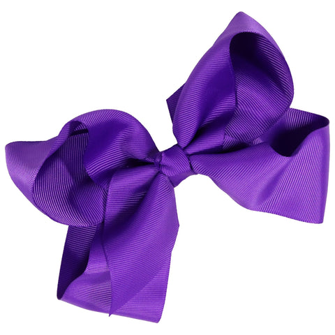 Purple Cheer Bow Large Hair Bow with Clip