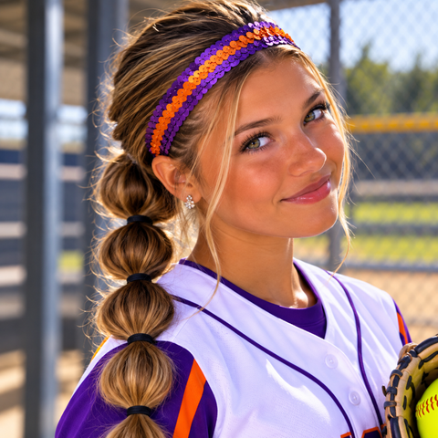 Purple and Orange Sequin Headband