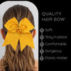 5 Athletic Gold Cheer Bow Large Hair Bows with Ponytail Holder Cheerleader Ribbon Cheerleading Softball Accessories